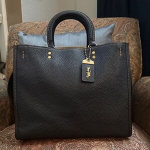 Sold Coach Rogue 30 In Regenerative Blk/Gold with Honey Suede  Style no CD940